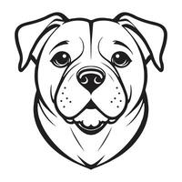 contorno perro cabeza aislado modelo icono vector