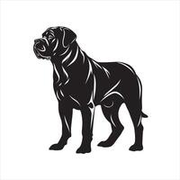 Flat illustration of dog silhouette vector