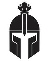 plano negro casco icono, logo en blanco antecedentes vector