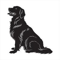 Flat illustration of Golden Retriever dog silhouette vector