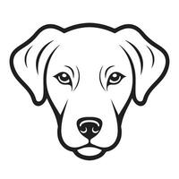 Outline Cartoon Dog Head isolated template icon vector