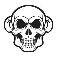 Stylized Monkey Skull isolated art, icon, logo vector