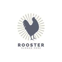 Rooster logo template design vector