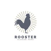 Rooster logo template design vector