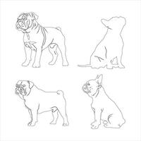 Hand drawn dog outline illustration vector