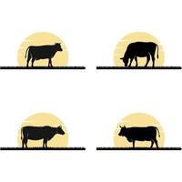 Cow icon template design vector