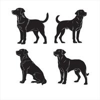 Flat illustration of Labrador Retriever dog silhouette vector