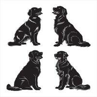 Flat illustration of Golden Retriever dog silhouette vector