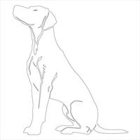 Hand drawn dog outline illustration vector