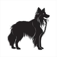 Flat illustration of dog silhouette vector