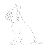 Hand drawn dog outline illustration vector