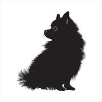 Flat illustration of dog silhouette vector