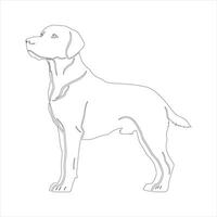 Hand drawn dog outline illustration vector