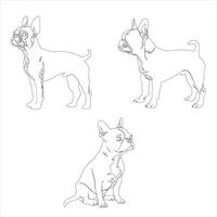 Hand drawn dog outline illustration vector