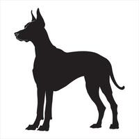 Flat illustration of dog silhouette vector