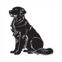 Flat illustration of Golden Retriever dog silhouette vector