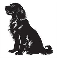 plano ilustración de perro silueta vector