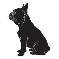 Flat illustration of dog silhouette vector