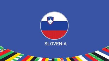 Eslovenia emblema bandera equipos europeo naciones 2024 resumen países europeo Alemania fútbol americano símbolo logo diseño ilustración vector