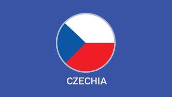 Czechia Flag Emblem Teams European Nations 2024 Abstract Countries European Germany Football Symbol Logo Design Illustration vector