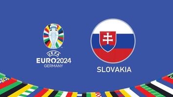 euro 2024 Alemania Eslovaquia bandera emblema equipos diseño con oficial símbolo logo resumen países europeo fútbol americano ilustración vector