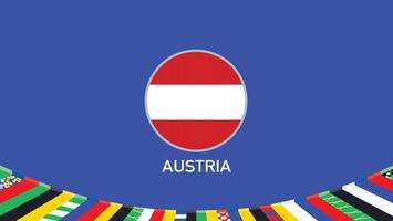 Austria emblema bandera equipos europeo naciones 2024 resumen países europeo Alemania fútbol americano símbolo logo diseño ilustración vector