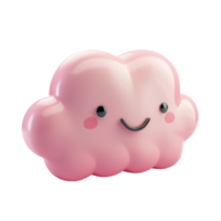 charmant duveteux mignonne rose 3d dessin animé des nuages apportant joie png