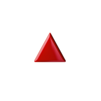 Gleaming Geometry Red Triangle Shines in 3D Rendering png