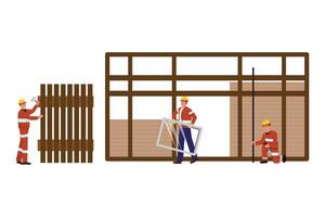 Carpenters Framing a Building vector