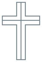 cruzar de cristiano crucifijo. sencillo logo icono de cristiano símbolo de Iglesia de Jesús. firmar de católico, religioso y ortodoxo fe vector