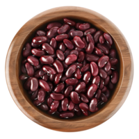 Natural Elegance Wooden Bowl Filled with Red Beans for Wholesome Cuisine png