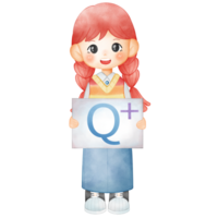 Illustration of a woman holding an equality sign for Pride Month png