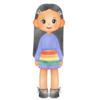 ilustración de un mujer personaje, linda personaje mano dibujo png