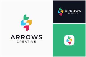 Cursor Arrow Plan Orientation Direction Colorful Creative Modern Logo Design Illustration vector