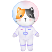 Illustration of a little cat wearing a spacesuit png