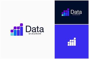 Data Chart Graph Diagram Finance Financial Accounting Business Logo Design Illustration vector