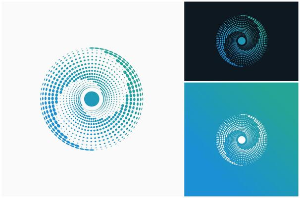 Circle Sphere Spiral Dots Cyclic Technology Abstract Futuristic Logo Design Illustration