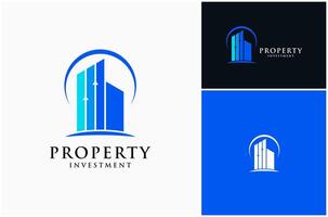 propiedad edificio Departamento Finanzas negocio inversión márketing logo diseño ilustración vector
