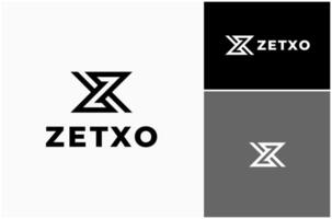 Letter XZ ZX Initials Monogram Modern Geometric Lettering Mark Logo Design Illustration vector