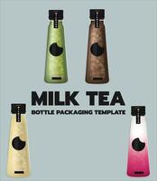 Realistic milk bottle. Contemporary bottle shape. colorful. vector