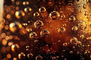 Abstract representation of beer bubbles, macro photography, subtle gradients from light to dark photo