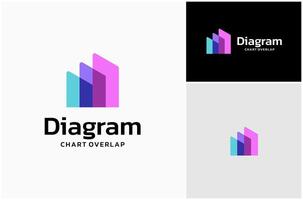 Abstract Data Chart Graph Business Diagram Modern Overlapping Color Logo Design Illustration vector