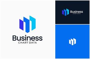 Abstract Data Chart Graph Diagram Finance Financial Business Logo Design Illustration vector