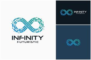 Infinity Mobius Loop Infinite Technology Data Digital Futuristic Logo Design Illustration vector