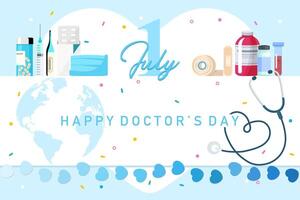 banner of National Doctors Day. vector