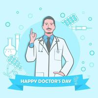 banner of National Doctors Day. vector