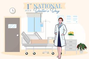 banner of National Doctors Day. vector