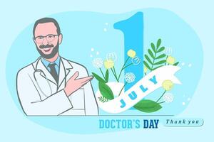 banner of National Doctors Day. vector