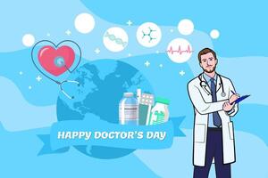 banner of National Doctors Day. vector