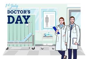 banner of National Doctors Day. vector